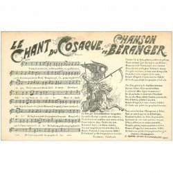 carte postale ancienne PARTITIONS PAROLES ET MUSIQUES. Chant du Cosaque par Béranger