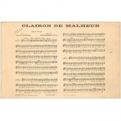 carte postale ancienne PARTITIONS PAROLES ET MUSIQUES. Clairon de Malheur Montéhus