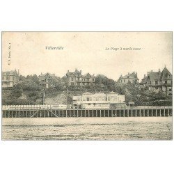 carte postale ancienne 14 VILLERVILLE. Plage marée basse 1907