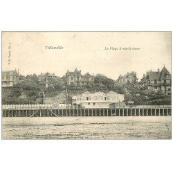carte postale ancienne 14 VILLERVILLE. Plage marée basse 1907