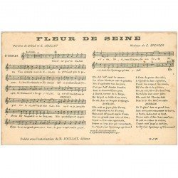 carte postale ancienne PARTITIONS PAROLES ET MUSIQUES. Fleur de Seine Spencer