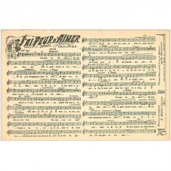 carte postale ancienne PARTITIONS PAROLES ET MUSIQUES. J'ai peur d'aimer Danel Rigo