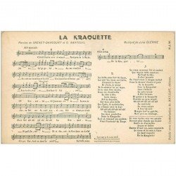 carte postale ancienne PARTITIONS PAROLES ET MUSIQUES. La Kraquette Clérice