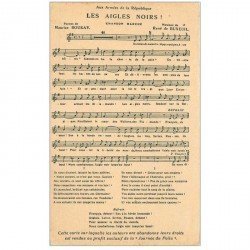 carte postale ancienne PARTITIONS PAROLES ET MUSIQUES. Les Aigles noirs Buxeuil