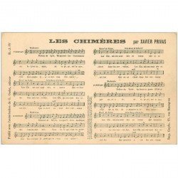 carte postale ancienne PARTITIONS PAROLES ET MUSIQUES. Les Chimères Privas