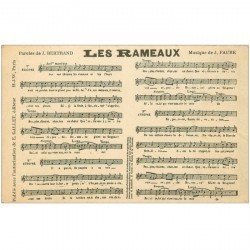 carte postale ancienne PARTITIONS PAROLES ET MUSIQUES. Les Rameaux Faure