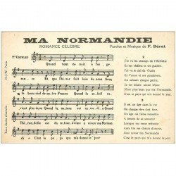 carte postale ancienne PARTITIONS PAROLES ET MUSIQUES. Ma Normandie Bérat 1918