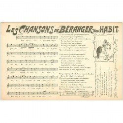 carte postale ancienne PARTITIONS PAROLES ET MUSIQUES. Mon Habit chansons de Béranger