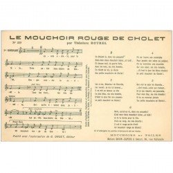 carte postale ancienne PARTITIONS PAROLES ET MUSIQUES. Mouchoir rouge de Cholet Botrel
