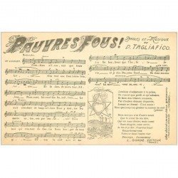 carte postale ancienne PARTITIONS PAROLES ET MUSIQUES. Pauvres Fous de Tagliafico