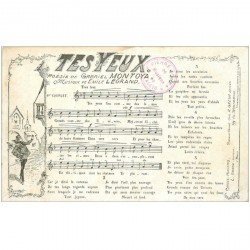 carte postale ancienne PARTITIONS PAROLES ET MUSIQUES. Tes Yeux Montaya