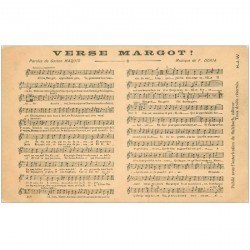 carte postale ancienne PARTITIONS PAROLES ET MUSIQUES. Verse Margot Doria