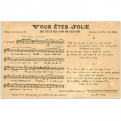 carte postale ancienne PARTITIONS PAROLES ET MUSIQUES. Vous êtes Jolie Delmet