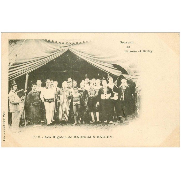 Ancienne Carte Postale – Cirque Lilliputien Et Géants Frères Hugo (Originale)