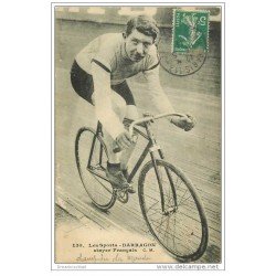 carte postale ancienne Sports Cyclisme et vélo. DARRAGON. Stayer Français 1911 Champion du Monde