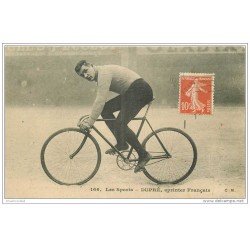 carte postale ancienne Sports Cyclisme et vélo. DUPRE. Sprinter Français 1912