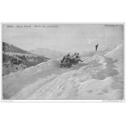 carte postale ancienne SPORTS D'HIVER. La Luge à quatre ou Bobsleigh 1914 La Combe