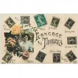 Le Langage des Timbres 1911 carte émaillographie