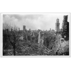 carte postale ancienne 14 VIRE. Carte Photo vue générale bombardement