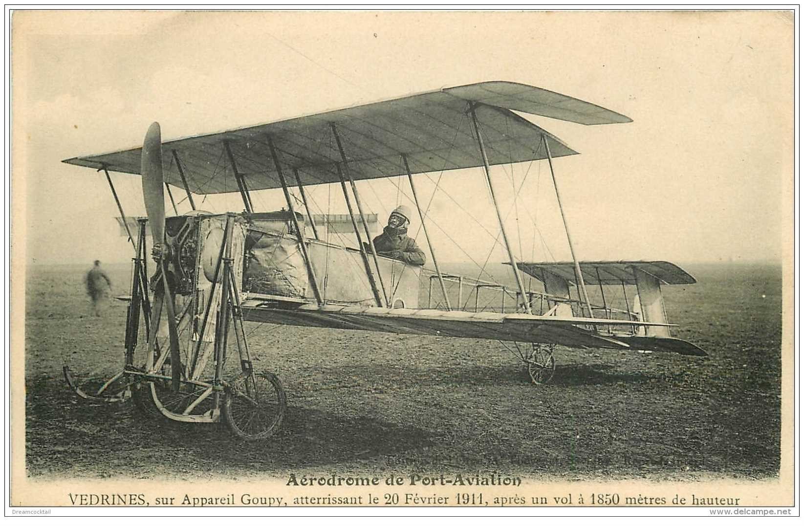 AVIATION. Aérodrome Port-Aviation 91. Aviateur Vedrine sur Goupy. Aéroplane et Avion