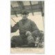 carte postale ancienne AVIATION. Rouen 76. Aviateur Chavez sur biplan Farman en 1910. Aéroplane et Avion