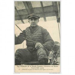 AVIATION. Rouen 76. Aviateur Chavez sur biplan Farman en 1910. Aéroplane et Avion