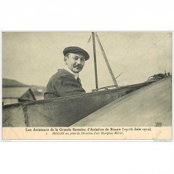 carte postale ancienne AVIATION. Rouen 76. Aviateur Molon Direction Monoplan Blériot. Aéroplane et Avion