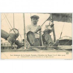 carte postale ancienne AVIATION. Rouen Aviateur Paillette Direction Biplan Sommer. Aéroplane et Avion