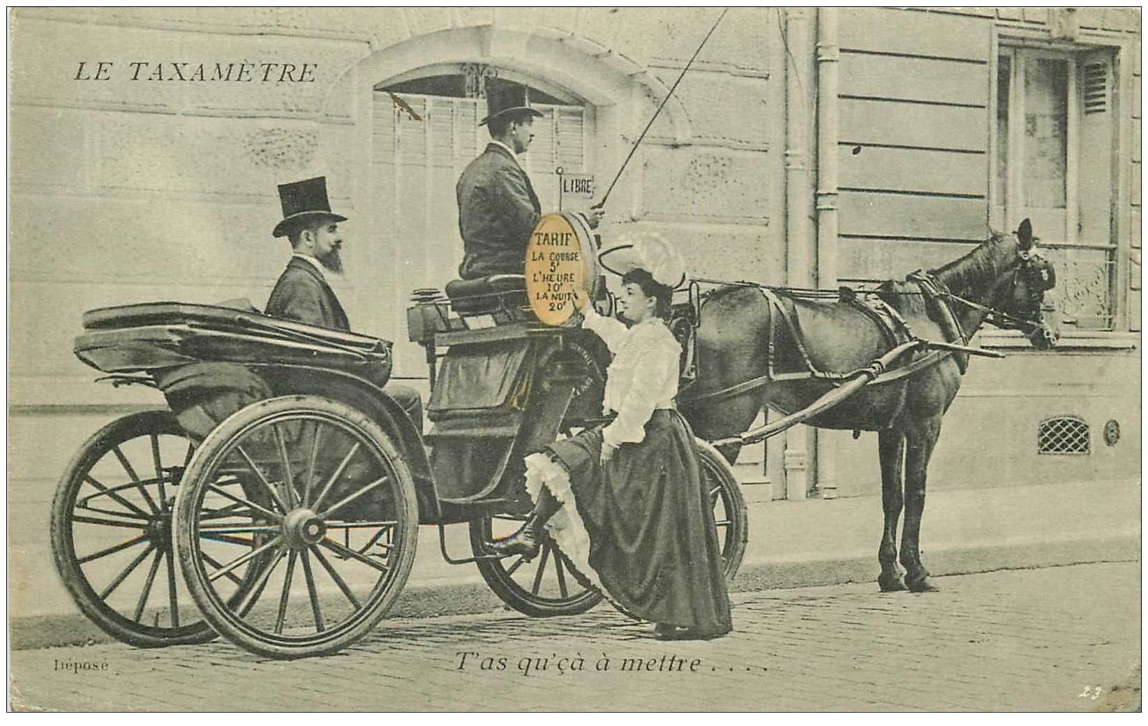 TRANSPORTS. Le Taxamètre pour Fiacres et futurs Taxix 1904. Taximètre Compteur tarifs pour courses