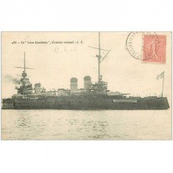 carte postale ancienne NAVIRES DE GUERRE. Le Léon Gambetta Croiseur cuirassé 1906