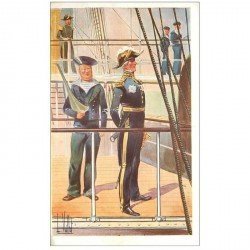 carte postale ancienne TRANSPORTS. Bateaux et Navires. Contre Amiral Bruat par Vallet.