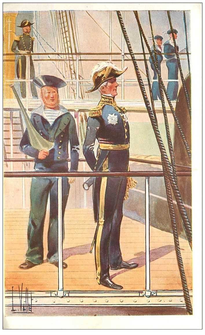 carte postale ancienne TRANSPORTS. Bateaux et Navires. Contre Amiral Bruat par Vallet.