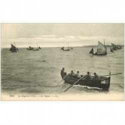 carte postale ancienne TRANSPORTS. Bateaux et Navires. Régates à Voile le Départ