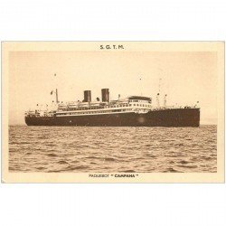 carte postale ancienne TRANSPORTS. Le Campana Maritimes à Vapeur Amérique pour Marseille . Bateaux et Navires Paquebot
