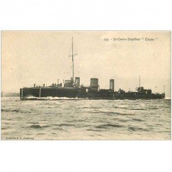 carte postale ancienne TRANSPORTS. Marine de Guerre. Contre Torpilleur Casque