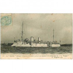 carte postale ancienne TRANSPORTS. Marine de Guerre. Croiseur Eclaireur Le Galilée 1905