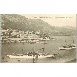 carte postale ancienne TRANSPORTS. Navires et Bateaux. MONTE CARLO Yachts dans le Port