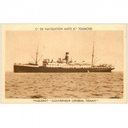 carte postale ancienne TRANSPORTS. Navires et Bateaux. Paquebot Gouverneur Général Tirman