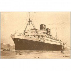 carte postale ancienne TRANSPORTS. Navires et Bateaux. Paquebot Koutoubia par Tonelli
