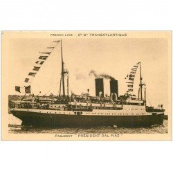 carte postale ancienne TRANSPORTS. Navires et Bateaux. Paquebot Président dal Diaz