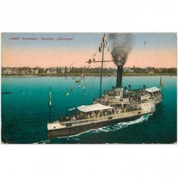 carte postale ancienne TRANSPORTS. Navires et Bateaux. SUISSE Konstanz Dampfer Zähringen 1919