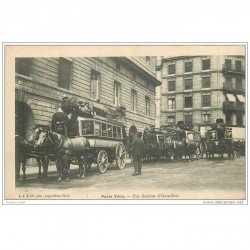 TRANSPORTS. Attelages à Impériale. Une Station d'Omnibus. Paris vécu vers 1900