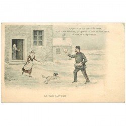 METIERS. Le bon Facteur avec sa sacoche en bois Cuir 1904