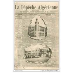 carte postale ancienne Fantaisies. Carte à système Journal LA DEPECHE ALGERIENNE. Tampon Exposition Agricole Alger 1913