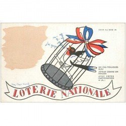 carte postale ancienne LA LOTERIE NATIONALE. Carte à système avec indications barométriques suivant les couleurs et le temps