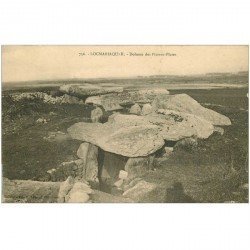 carte postale ancienne Dolmens et Menhirs. LOCMARIAQUER. Pierres Plates 1914