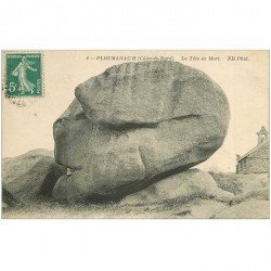 carte postale ancienne Dolmens et Menhirs. PLOUMANACH. Tête de Mort