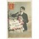 carte postale ancienne BONNE ANNEE. Fleurs 1911