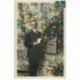 carte postale ancienne BONNE ANNEE. Homme et boîte à lettres 1906