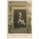carte postale ancienne BONNE ANNEE. Homme et Fleurs 1919 dans une boîte à lettres
